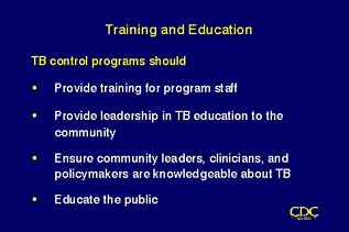 Slide 104: Training and Education. Click for larger version.