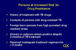 Slide 53: Persons at Increased Risk for Drug Resistance. Click for larger version.
