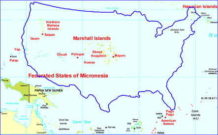 Map of U.S. and  U.S. Pacific Islands