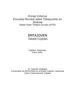 Primer Informe Encuesta Mundial sobre Tabaquismo en Jóvenes Global Youth Tobacco Survey (GYTS) EMTAJOVEN Estado Cojedes