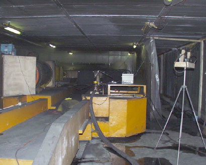 Testing in NIOSHs full-scale continuous miner gallery.