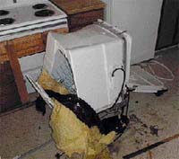 Destroyed Dishwasher in Kitchen