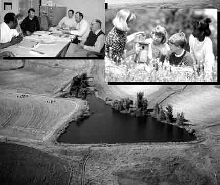 Photo collage of watershed protection activities.