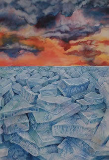 Winter’s End, Watercolor, Helen Klebesadel