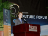 NASA Deputy Administrator Shana Dale (at the podium) gives the keynote address during a Future Forum in Miami.