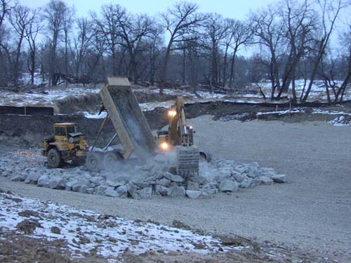 Rock for Floodway Outlet Chute