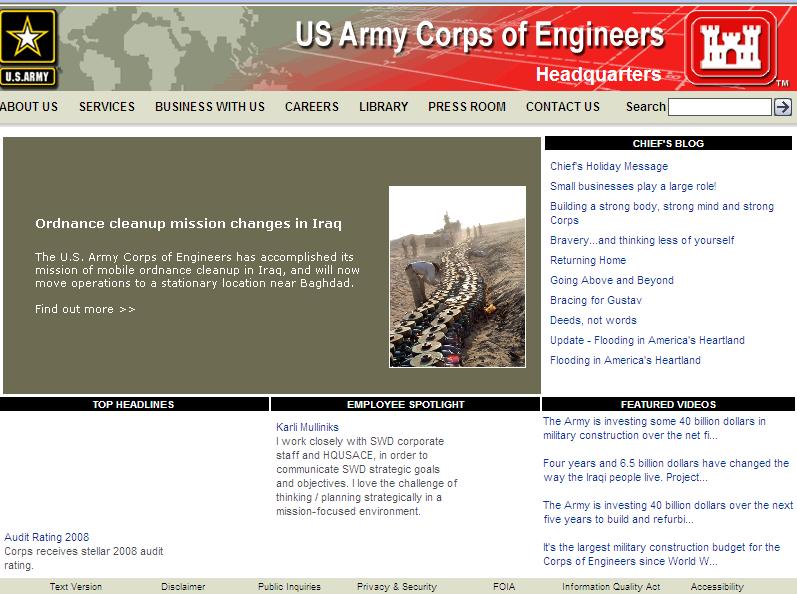 Snapshot of homepage