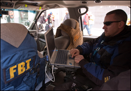 FBI agent in one of the many response vehicles we used to respond to suspicious incidents during the Inauguration