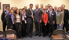 A picture of Senator Ensign meeting with Nevada delegates for the American Israel Public Affairs Committee.