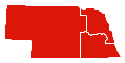 A map of Nebraska broken into three regions