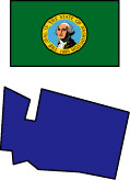 Washington: Map and State Flag