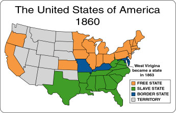 1860 Map of the United States