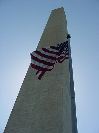 The Washington Monument with Flag