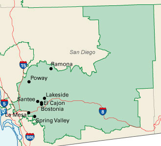 map of California's 52nd Congressional District