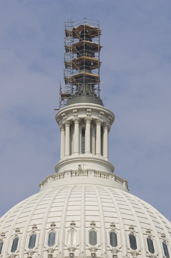 Scaffolding around the Statue of Freedom, Summer 2007