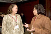 Congresswoman Marcia Fudge speaks with Congresswoman Laura Richardson at the Institute of Politics at Harvard University.