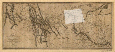 North Dakota on Lews & Clark Map
