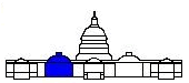 Latrobe constructed the Capitol's south wing (shown in blue) as well as rebuilding the interior of the north wing.
