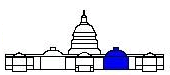 Outline drawing of the Capitol with the section constructed by Thornton shown in blue