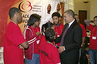 Congressman Clay meeting with kids at the Black Health Empowerment Program