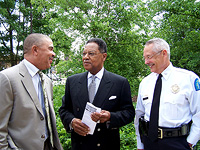 Congressman Clay, Harris-Stowe University President, Dr. Henry Givens and St. Louis Police Chief Joseph Mokwa at the Clay Career Fair 2007
