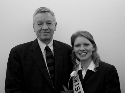 Rep. Tom Petri with Wisconsin's Cherry Blossom Princess.