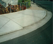 Case Study: Photo of combined curb ramp at corner.