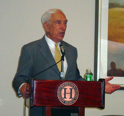 At Hackensack University Medical Center, Senator Lautenberg calls on the Centers for Disease Control to make Merck's HPV Vaccine, Gardasil, widely available to all young girls and women. Gardasil prevents the HPV virus, which causes 70% of all cervical cancer in the United States. June 16, 2006.