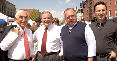 Senator Lautenberg joins Senator Menendez, Hoboken Mayor Dave Roberts and Hudson County Freeholder candidate Anthony Romano at Hoboken's 14th Annual Spring Art and Music Festival. The festival featured three stages of live performances as well as more than 300 artists, sculptors, photographers and craftspeople. In addition, local restaurants set up outdoor cafes on Washington Street to offer a variety of international foods. (May 4, 2008)
