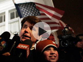 Gov. Rod Blagojevich speaking to the media