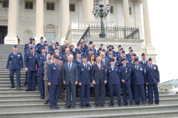 Senator Carper visits with servicemen and women from DAFB