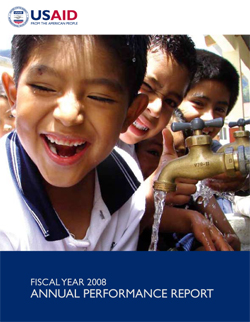 Photo showing the USAID FY 2008 Annual Performance Report cover - Click to download