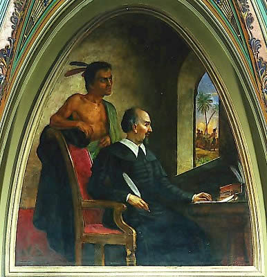 Bartholomé de Las Casas -- Oil on plaster