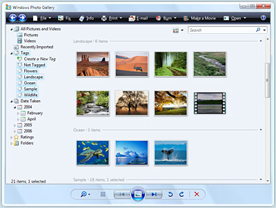 Use Windows Vista Home Premium Photo Gallery to find, download and share digital photos