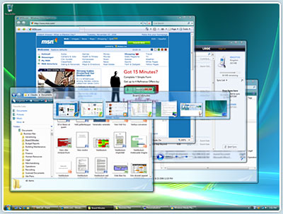 Locate the window that you need with Windows Vista Business edition and the Windows Aero interface