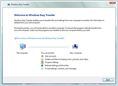 Windows Easy Transfer—part of Windows Vista Business
