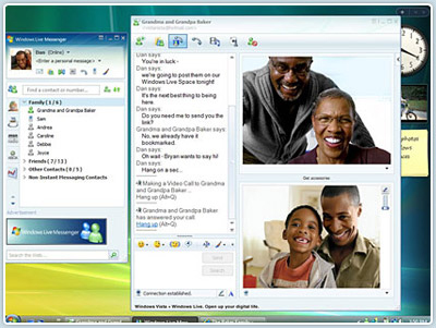 Keep in touch by video, voice, or text using Windows Live Messenger