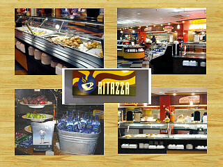 Composite photos showing areas of the B1 Cafeteria