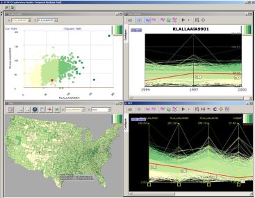 Screenshot of the Exploratory Spatio-Temporal Analysis Tool