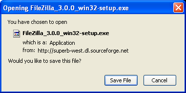 FileZilla Setup Open