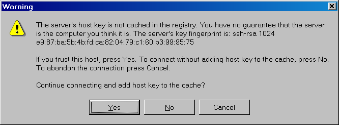 WinSCP Add Server Host Key