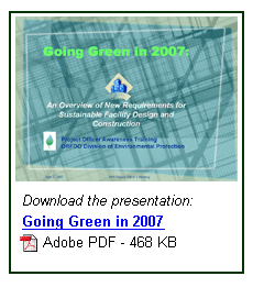 Download the PDF presentation - Going Green in 2007
