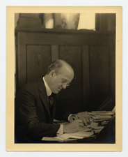 [Avery at his desk]. [ca. 1920].