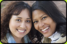 Image of two teenage girls smiling