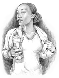 Imagen de una mujer con una botella de agua