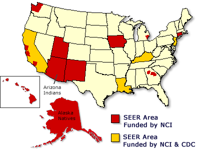 US Map with Clickable SEER Registries