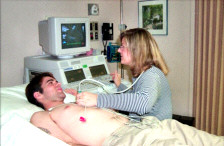 Patient getting an echocardiogram