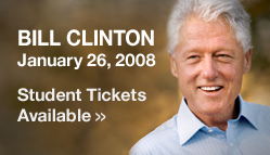 Bill Clinton speaking at NC State, January 26, 2009. Student Tickets Available. 
