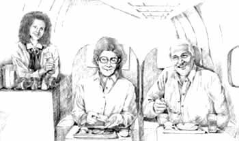 Couple on a plane