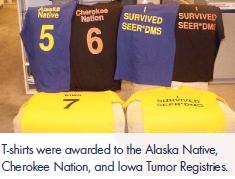 T-shirts were awarded to the Alaska Native,
Cherokee Nation, and Iowa Tumor Registries.